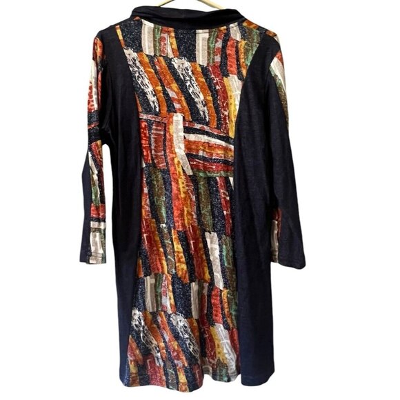 Parsley & Sage Size Medium Cowl Neck Geometric Multicolor Tunic Top/Dress Hippie - Picture 2 of 8